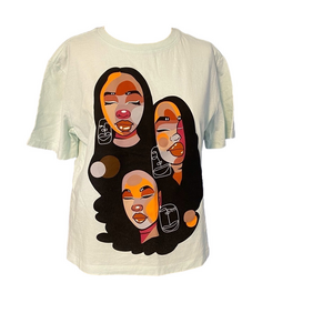 Vibrant Faces Graphic Women's Tee